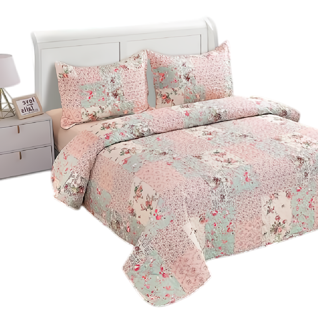 Cubre De Cama Verano, Edredón Bordado 3 Piezas