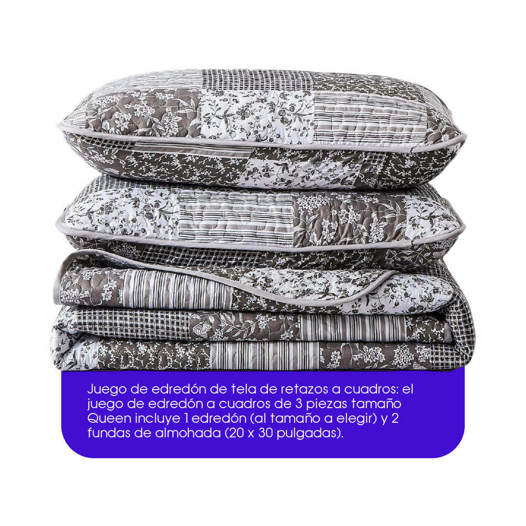 Cubre De Cama Verano, Edredón Bordado 3 Piezas