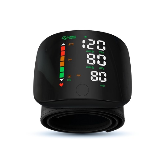 Tensiómetro de muñeca con pantalla LED y pantalla táctil