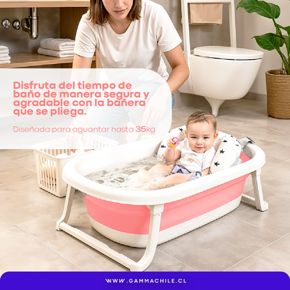 Bañera Plegable Para Bebe Con Termómetro y Cojín Incluido