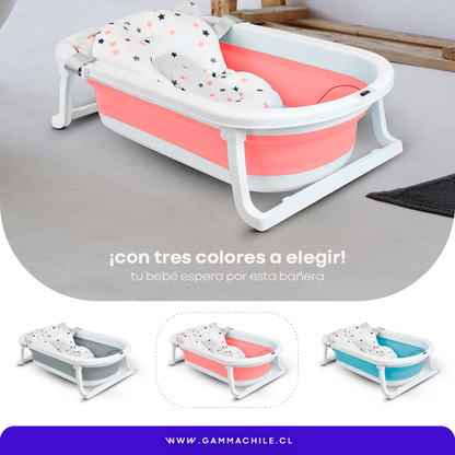 Bañera Plegable Para Bebe Con Termómetro y Cojín Incluido